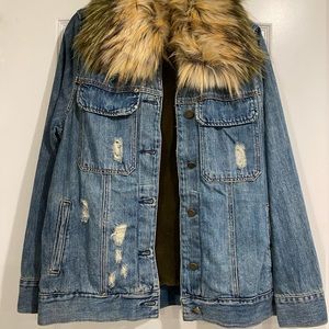 BLANKNYC Faux Fur Denim Jacket